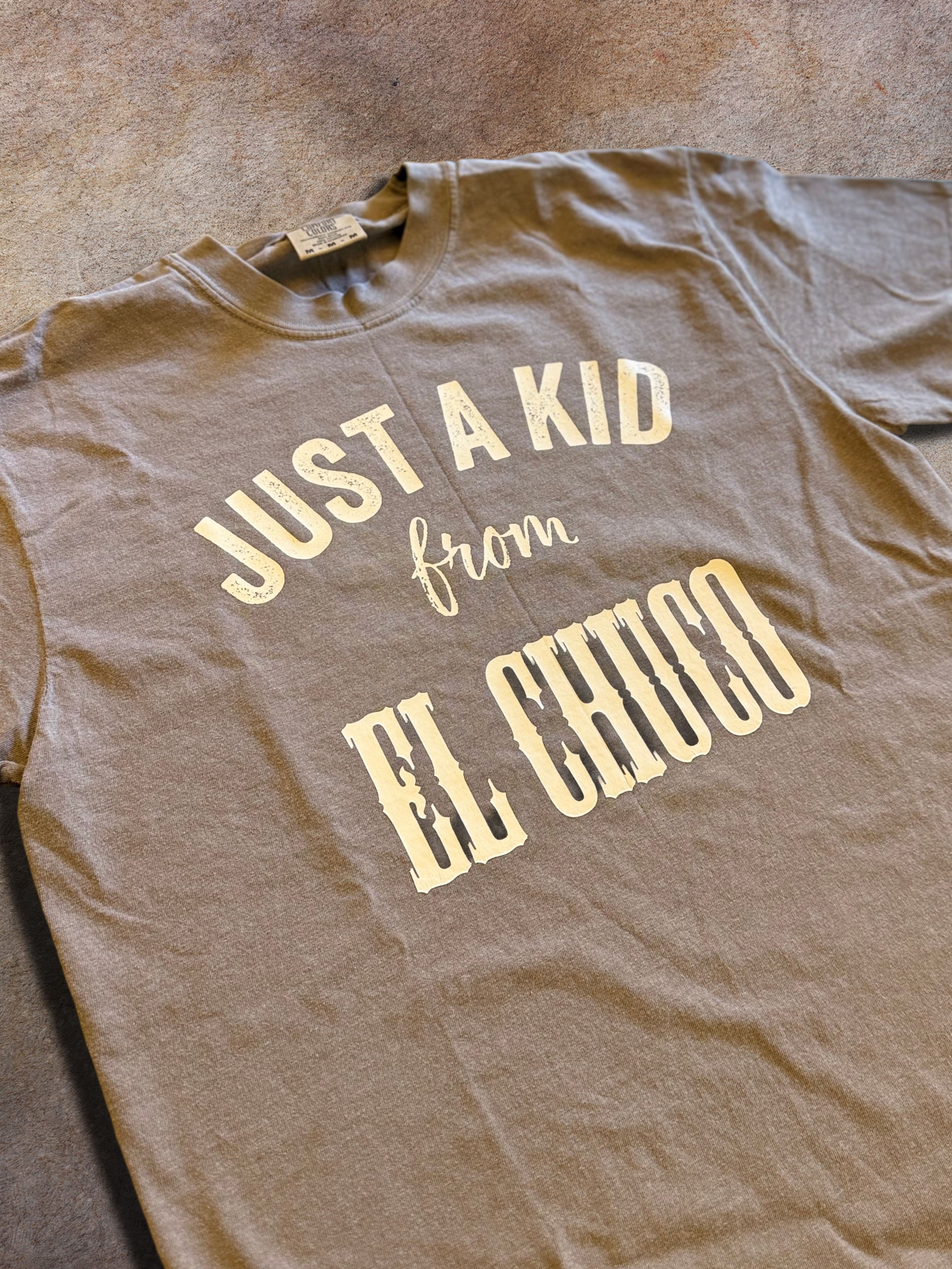Just a Kid from El Chuco Tee -  Espresso