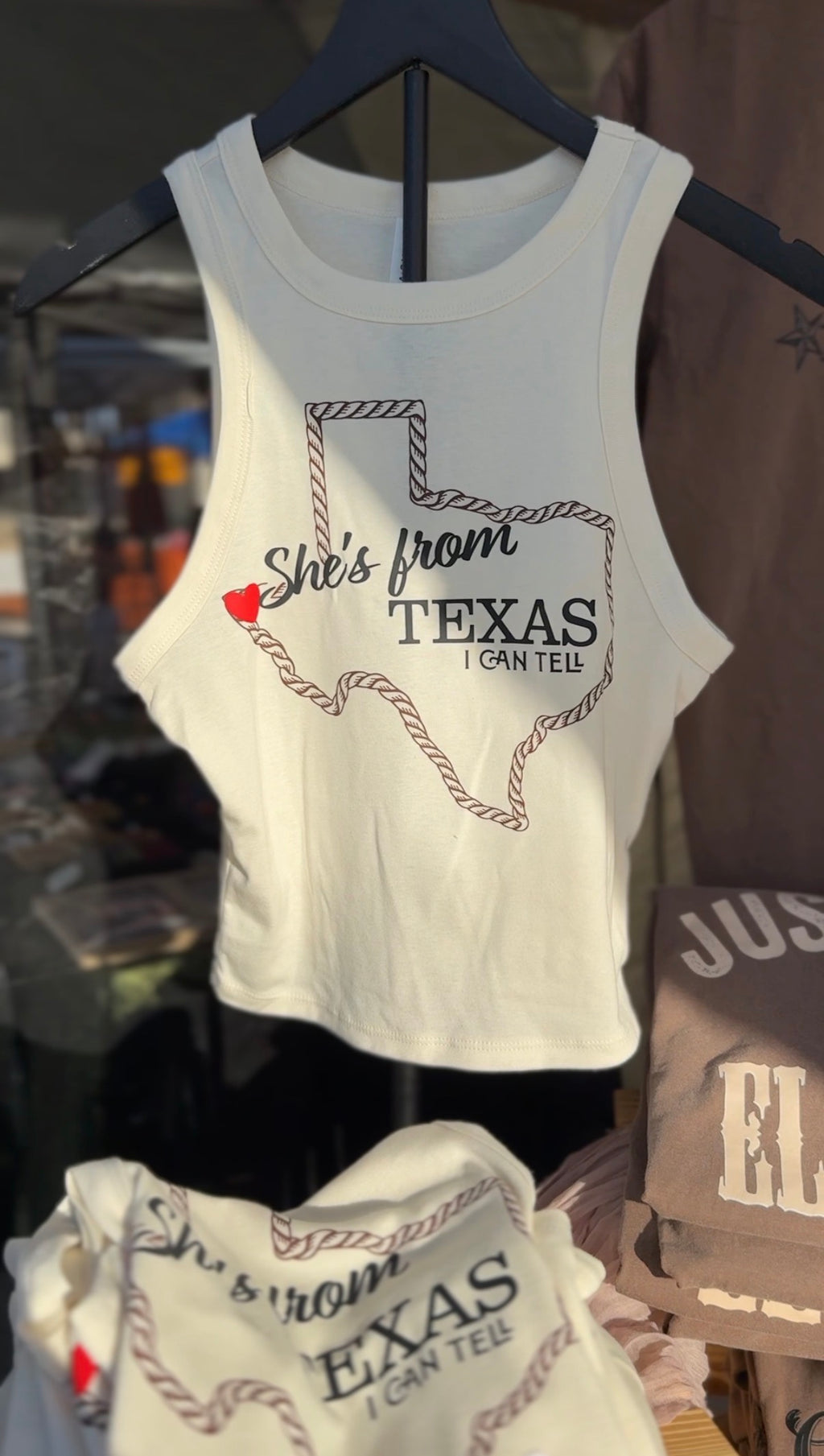 She’s from Texas Ribbed Crop Tank