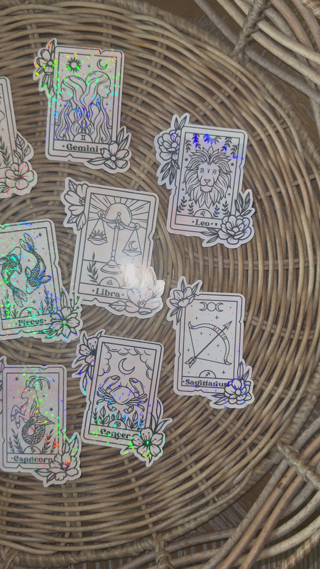 Zodiac Tarot Card Stickers