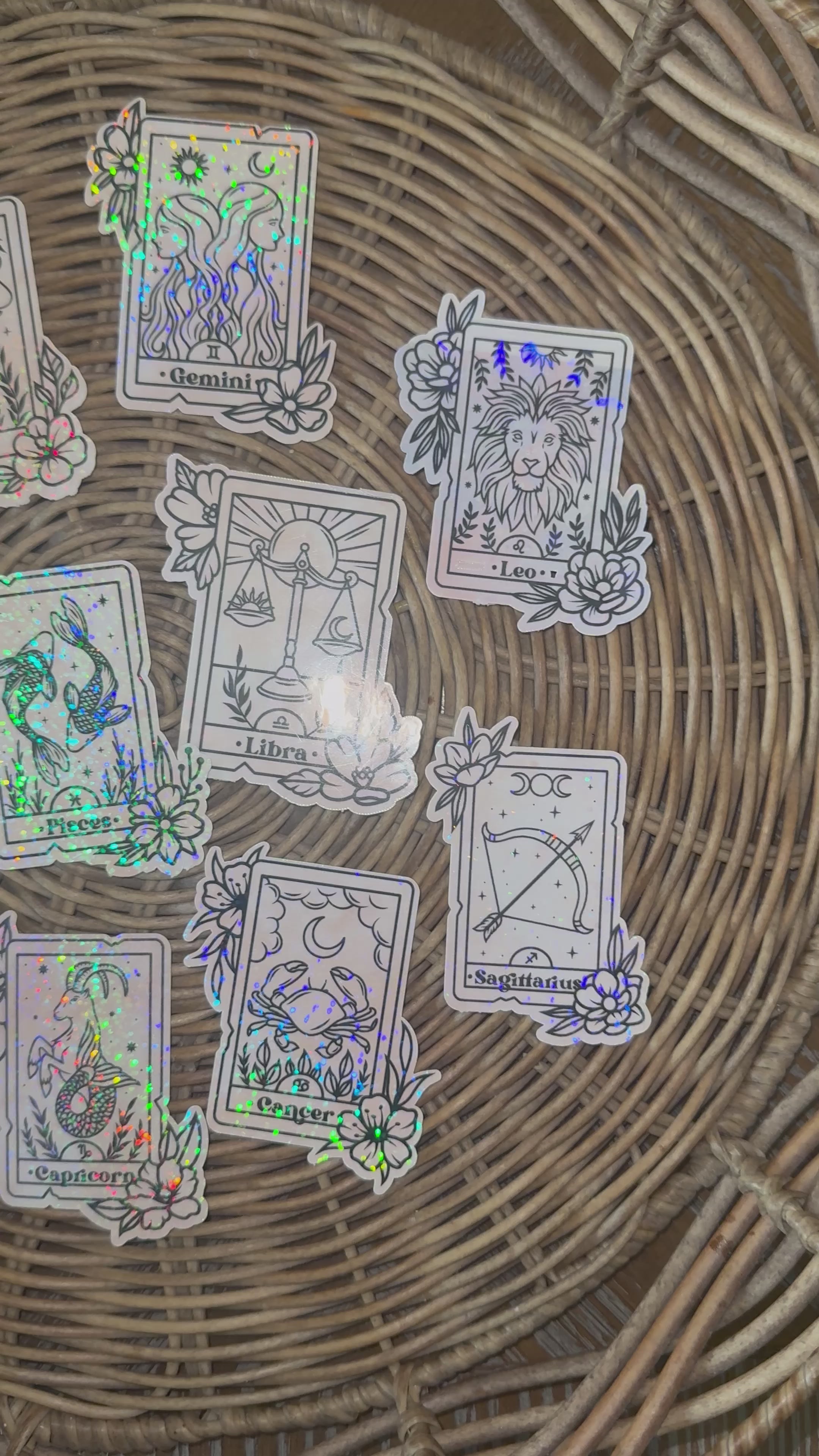 Zodiac Tarot Card Stickers